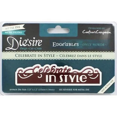 SHOP CLEARANCE Die'sire Edgeables Dies Only Words Die - Celebrate In Style New • £2