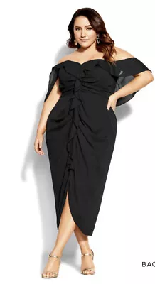 EVANS Black VA VA VOOM Cocktail Dress BNWT Plus Size 18 RRP £80 Cruise Party • $50.51