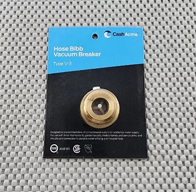 Cash Acme V-3 Hose Bibb Vacuum Breaker Brass 3/4 17198-0000 • $9.99