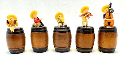 Vtg Ragtime Barrel Band 5 Celluloid Mini Figures On Wood Beer Japan Instruments • $15