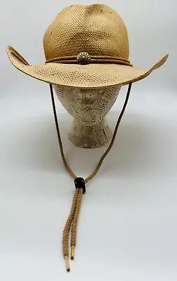 SHADY BRADY Cowboy Western Raffia Straw Hat Rodeo Vintage USA Size Small • $28
