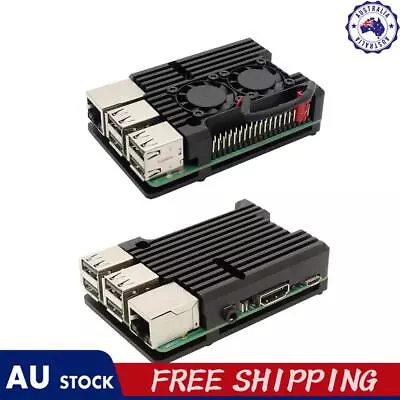 Case For Raspberry Pi 3 Model B B+ Aluminum Enclosure With W/ Dual Cooling Fan • $14.29