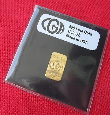 GOLD CGA BAR 1 / 5Oth OZ 24K PURE SOLID PREMIUM BULLION 9999 FINE INGOT AU3 • $66.65