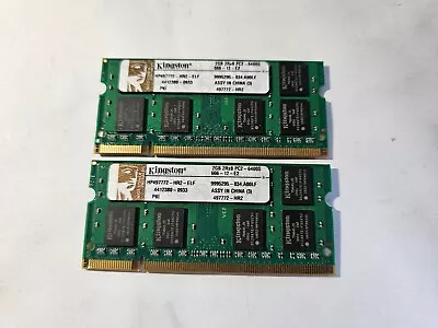 £8.99 • Buy 4GB ( 2 X 2GB ) PC2-6400 DDR2-800 MHz Laptop RAM KINGSTON HP497772-HR2-ELF