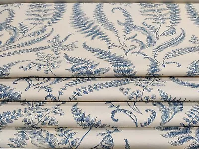 French Style Linen Blue/ Natural Eden  Pattern Professionally Made Roman Blind • £75