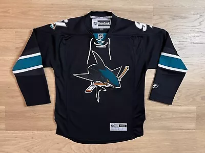 San Jose Sharks NHL Hockey 3rd Jersey Adult Small Black Reebok Vintage Authentic • $69.99