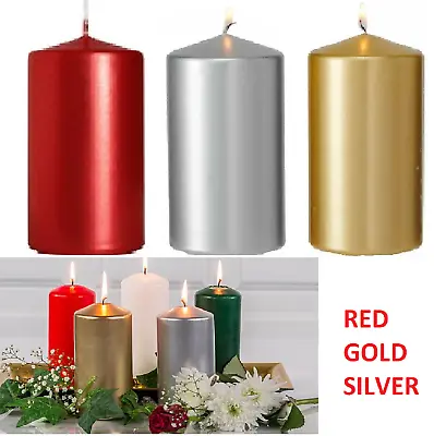 Large Pillar Candles Valentine Wedding Christmas Events Church Various Colours  • £5.99