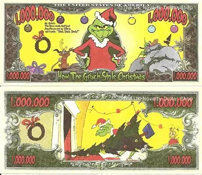 How The Grinch Stole Christmas Million Dollar Bills X 2 United States America • £1.99