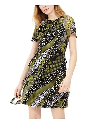 MICHAEL MICHAEL KORS Womens Green Short Sleeve Short Fit + Flare Dress 2 • $21.99