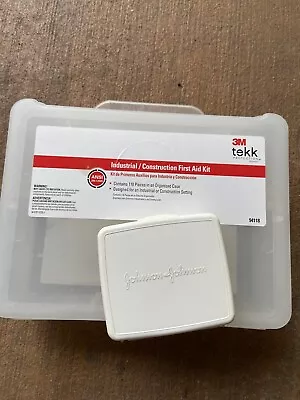 2 Vintage Johnson & Johnson And 3m Tekk First Aid Kit Plastic Storage Box Empty • $20