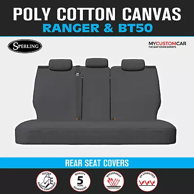 Ford Ranger PX Dual Cab 2015-2022 Super Tough Charcoal Rear Canvas Seat Covers • $299