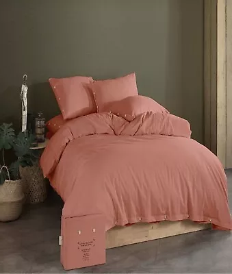 Duvet Cover Set With Fitted Sheet- Stone Wash Series • £49.99