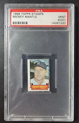 1969 TOPPS STAMPS MICKEY MANTLE PSA 9 Mint YANKEES HOF NY Yankees  • $599.95