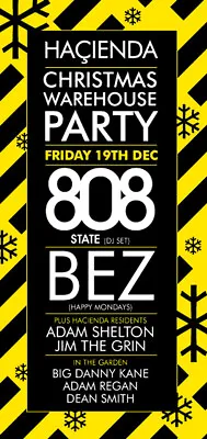 808 State  Hacienda Christmas Warehouse Party  Poster • £23