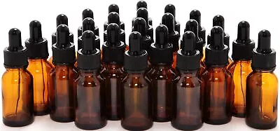 Vivaplex 24 Pack Amber 10 Ml (1/3 Oz) Glass Bottles With Glass Eye Droppers  • $23.99