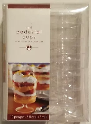 Pedestal Cups Mini 10-Piece 5oz Clear Plastic Dessert Cocktail Party Amscan  • $12.44