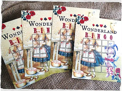 £2.99 • Buy 4 Alice In Wonderland Blank Bingo Cards - For Party Games Or Table Decorations