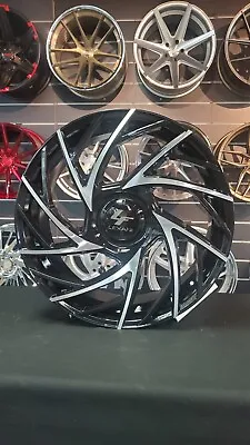 24  Inch Lexani Mugello Black Machine Wheels 24x.9 Rims Acura 275/30R24 Tires • $3454