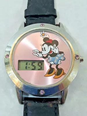 Disney ACCUTIME Minnie Mouse SilverTone Watch ~ Tested ~ Ships FREE • $15