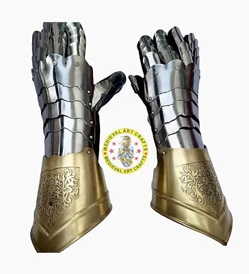 Medieval Knight Gauntlet Armor Etching Work Gloves Sca Cosplay Larp Armor C • $65