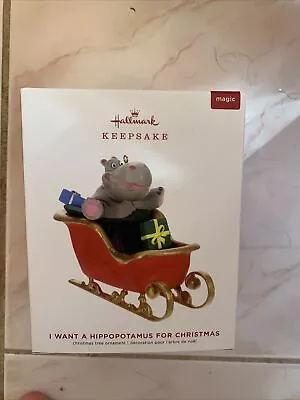 2019 Hallmark Keepsake I Want A Hippopotamus For Christmas Magic Ornament Hippo • $30