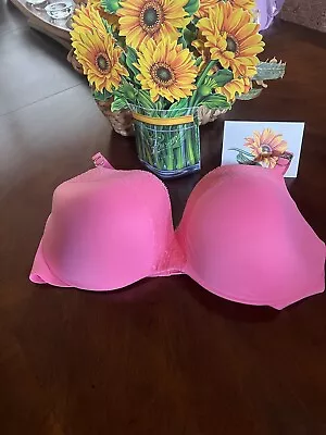 Victoria's Secret Womens Lined Perfect Coverage Bra Bright Pink 38dd Never Worn • $18