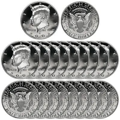 $119.95 • Buy 2002 S Kennedy Half Dollar Roll Gem Deep Cameo CN-Clad Proof 20 US Coins