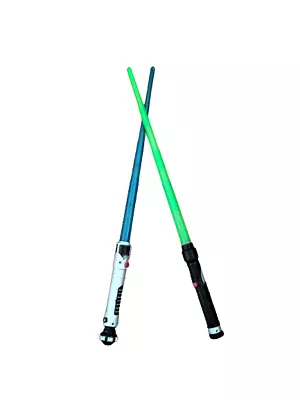 £49.99 • Buy Star Wars Extendable Lightsaber With Lights & Sounds Qui-Gon Jinn & Obi-Wan Set