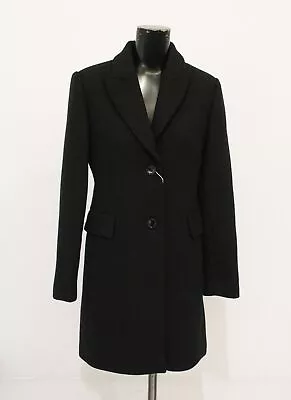 Mango Women's Lapelled Straight-Cut Wool Blend Blazer Coat CF6 Black Small NWT • $75.99