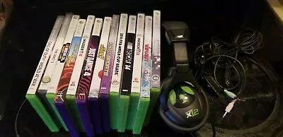 13 XBOX 360 Games And Turtle Beach X12 Headset Preowned In Good Shape • $34.99