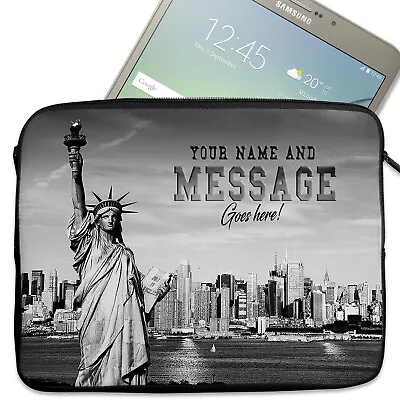 Personalised New York Tablet Sleeve Laptop IPad Case Zip Pouch Bag Mens ST170 • £12.95