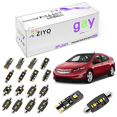 14 Bulbs Deluxe White Super LED Interior Light Kit For Chevrolet Volt 2011-2015  • $20.58