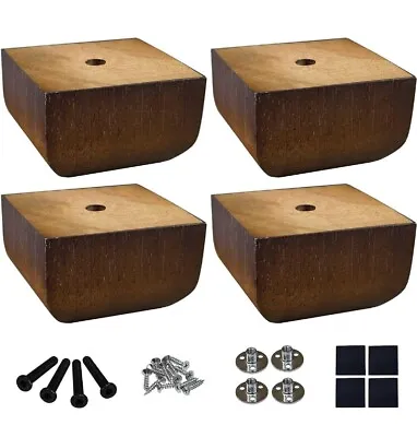 Sofa Legs Square Bed Feet 2 Inch Wood Replacement Leg For Furniture Set Of 4 Da • $17.85