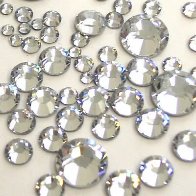 1000 Clear Crystal Silver Flat Back Acrylic Rhinestones Diamante Beads 3 4 5&6mm • £4.99