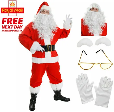 £39.99 • Buy Adults 10 Piece Santa Claus Suit Father Christmas Costume Xmas Mens Fancy Dress