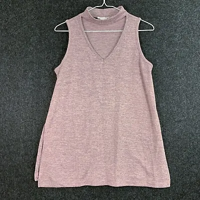 $9 • Buy Cloudchaser Women's Lavender Choker V-Neck Sleeveless Tank Sweater Top M Medium