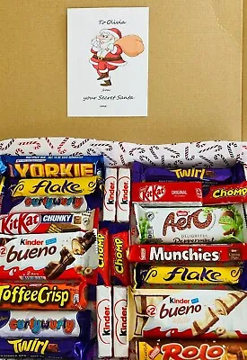 Secret Santa Gift Personalised Christmas Chocolate Hamper Presents Treats • £9.99