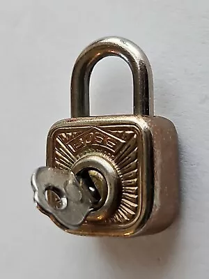 Vintage BOSS Mini Padlock Lock With KEY Miniature ~ Does NOT Unlock ~ RARE! • $19.99