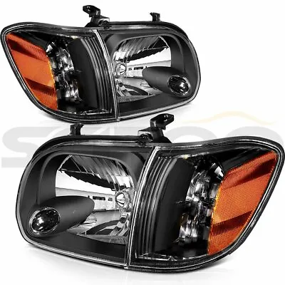 Fits Toyota Tundra 05-06 Sequoia 07 Black Headlamps Headlights Replacement Pair • $83.99