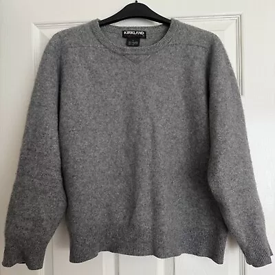 Kirkland Mens Large Grey 100% Cashmere Pullover Sweater Long Sleeve Round Neck • £20