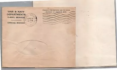 Goldpath: Us Wwii V-mail 1945 With Letter Cv510_p06 • $1