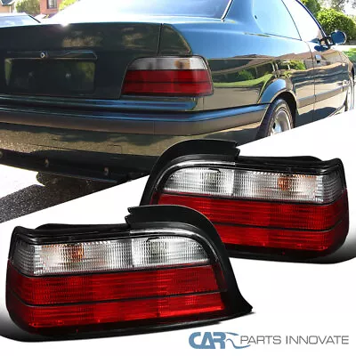 Fit BMW 92-98 E36 3-Series 2Dr Red Clear Tail Lights Rear Brake Lamps Left+Right • $68.95