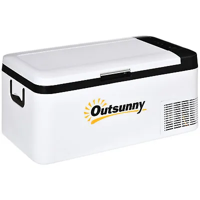 Outsunny 12V Portable Car Refrigerator W/ Inner LED Light Indoor Outdoor 18L • £163.99
