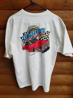 VTG 90s DAYTON WIRE WHEELS T Shirt Lowrider Tee 2XL Santa Cruz Cali Lay It Low • $60