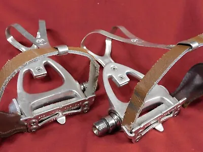 $128.95 • Buy Vintage Campagnolo 305/501 C-Record Pedals 9/16 X20 W/ Alloy Toe Clips & Straps