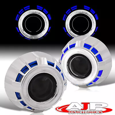 2.5  Bi Xenon HID Headlight Retrofit DIY Dual CCFL Ring Blue White + Wiring Kit • $54.99