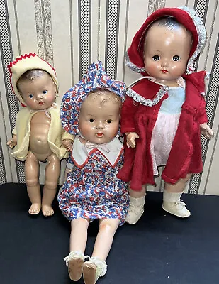 14 - 24” Vintage Lot Of Compo & Cloth Body Dolls Original Clothing  1940 As Is O • $59.50