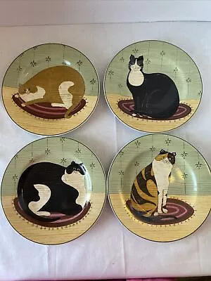 Set 4 Warren Kimble Cat Collection Sakura Oneida Salad/Dessert Plates • $20