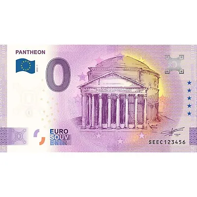 £3.18 • Buy 0 € Zero Euro Souvenir Italy Banknote 2022 - Pantheon