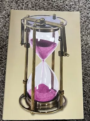 Antique Finish Brass Sand Timer Hourglass Old World Charm 3 Minute Pink Sand New • $25